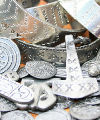 Viking treasure hoard comprised of assorted coins, rings, bracelets brooches and other pieces. Size: varied